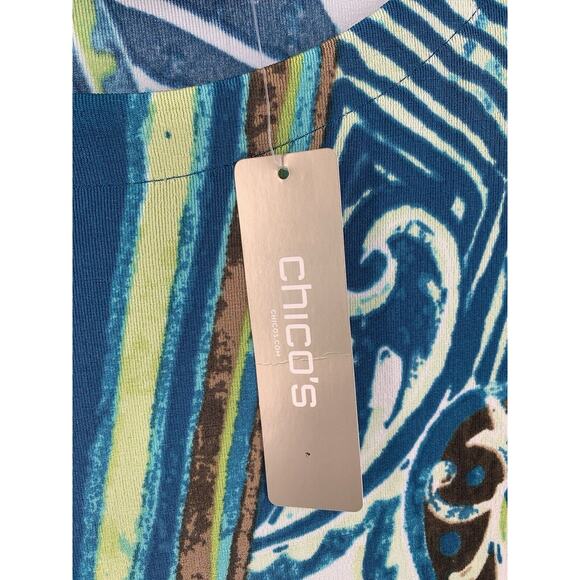 NWT Chico's Travelers Tunic Top Paisley Geometric 3/4 Sleeve - Picture 7 of 15